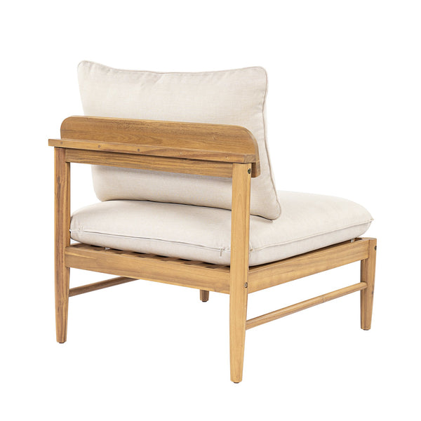 English Elm Terassi Solid Acacia Armless Outdoor Sofa Teak Finish Weatherproof Patio Seating N775P372827T