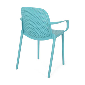English Elm Christopher Knight Home® - GARDENIA Weather-Resistant Outdoor Dining Chair with Perforated Modern Design and Durable Polypropylene Frame Teal 33.5 L x 23.5 W x 23.5 H 68521.00T