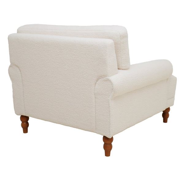 English Elm Mirod Oversized Polyester Accent Chair with Column Legs and Ergonomic Lumbar Support N760S0000028W