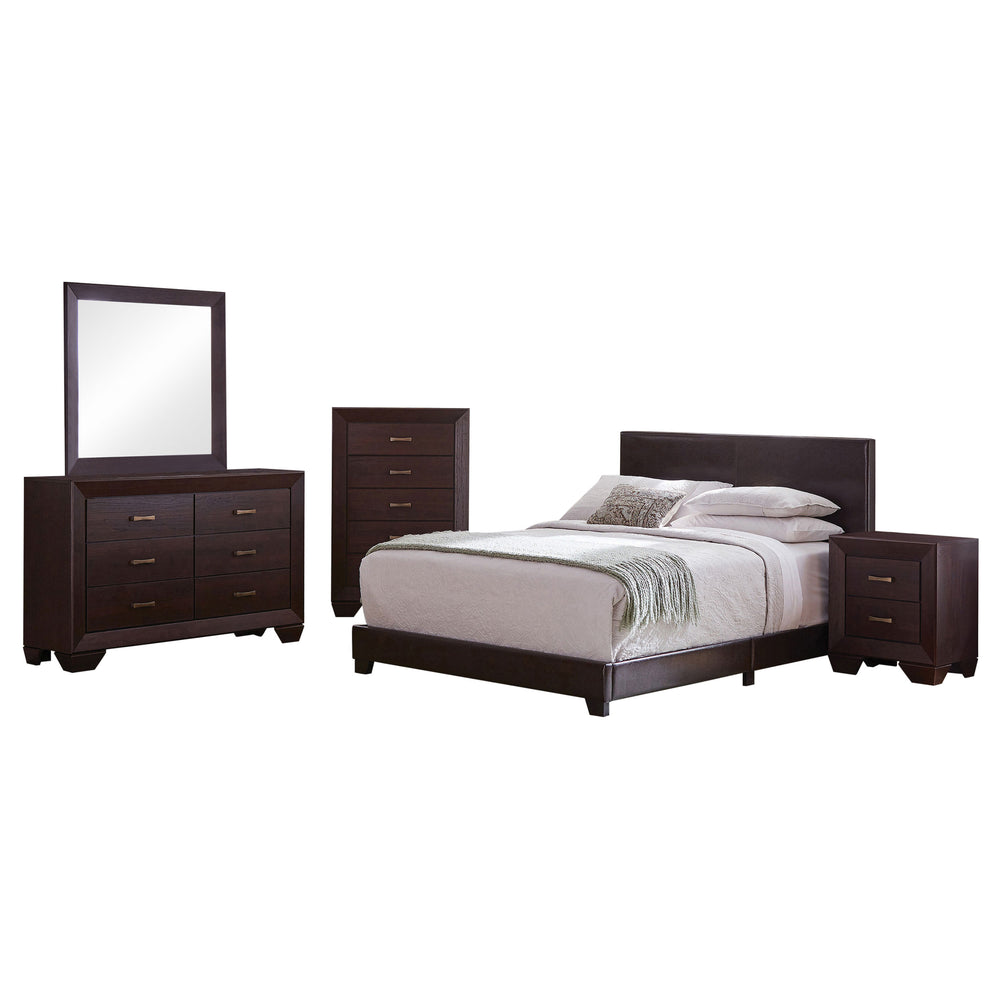 English Elm Warwick Twin Bedroom Set with Leatherette Upholstered Bed and Coordinated Storage Pieces B062S00752