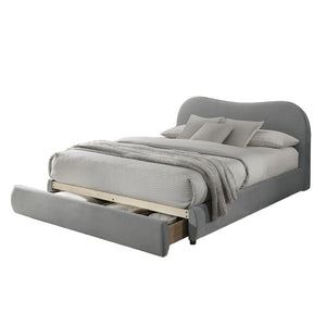 English Elm Light Twin Daybed with Molded Panels and Turned Finials, Solid Wood Transitional Design, Mattress Ready Light Gray 40 L x 21 W x 15 H B2741S00719