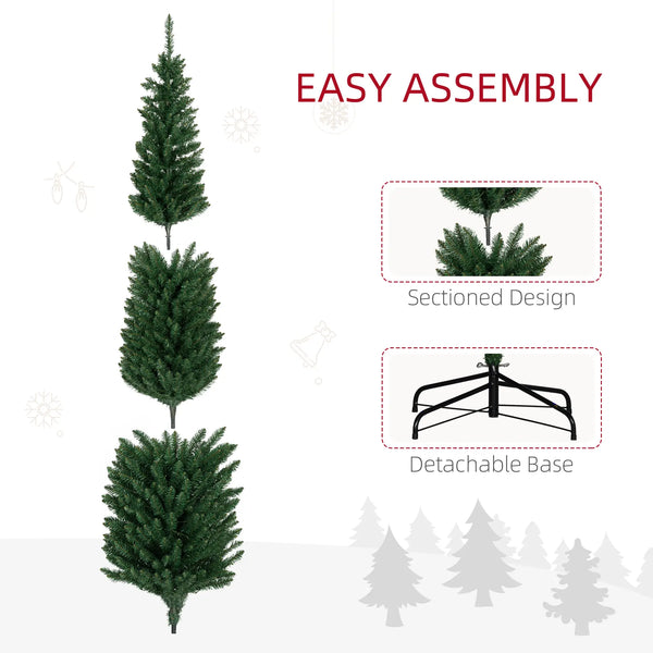 English Elm 8' Slim Pencil Christmas Tree with 250 Multicolored Led Lights and Pine Cone Accents T3971P401791