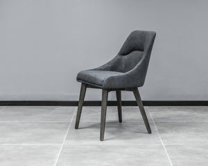 English Elm Fenshawe Black Upholstered Dining Chair Set of 2 - Acacia Legs, 18.5" Seat Height, Stylish Comfort B2736P354341