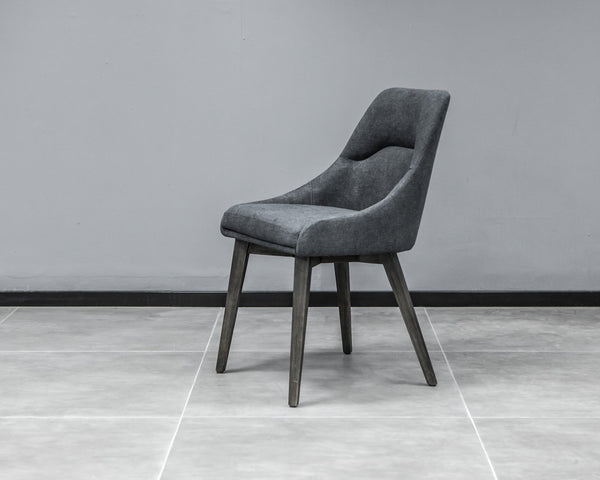 English Elm Fenshawe Black Upholstered Dining Chair Set of 2 - Acacia Legs, 18.5" Seat Height, Stylish Comfort B2736P354341