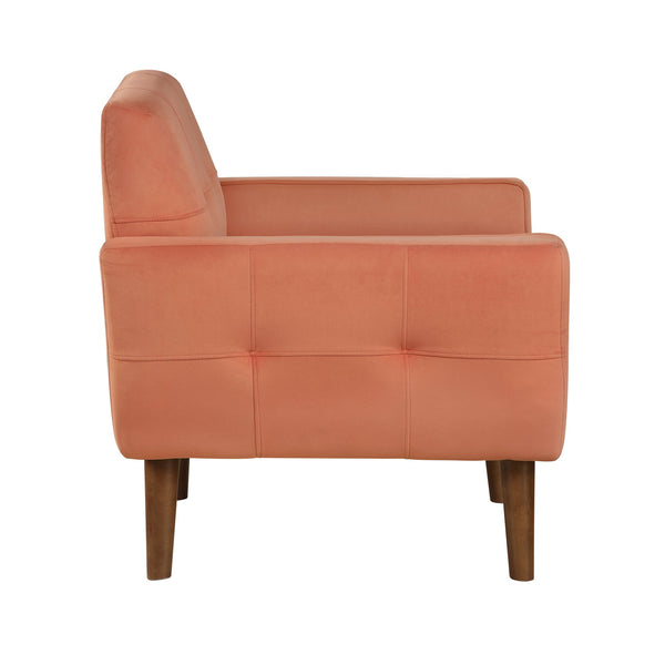 English Elm Orange Velvet Tufted Accent Chair with Cushioned Seat and Back, Contemporary Living Room Armchair 34x29x31" B011P283268