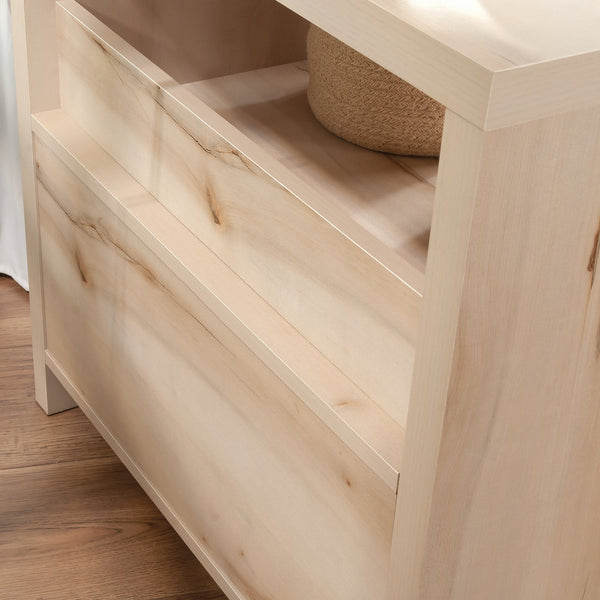 English Elm Night Stand - Sleek Brown Finish With Unique Wave Pattern, Ample Storage & Versatile Design Options B356P367917