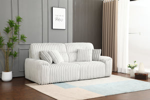 English Elm Jaya Light Gray Corduroy Power Reclining Sofa with Sleeper, USB A+C & Wireless Charging, Contemporary B2726S00369