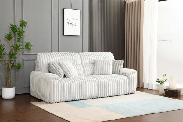 English Elm Jaya Light Gray Corduroy Power Reclining Sofa with Sleeper, USB A+C & Wireless Charging, Contemporary B2726S00369