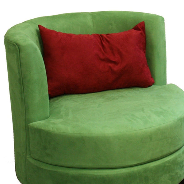 English Elm 30.5" Retro-Inspired Green Accent Chair with Red Pillow, Cushioned Comfort & Dark Brown Legs, Stylish B072116443