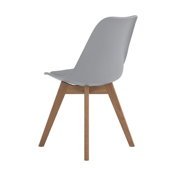 English Elm Set Of 2 Mid-Century Modern Grey Polypropylene Dining Side Chairs With Durable Wooden Legs B016P223203-GIGA