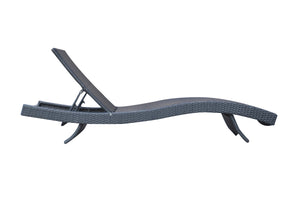 English Elm Delarie Outdoor Adjustable Wicker Chaise Lounge Chair - Black Aluminum Frame, UV/Water Resistant, Ergonomic Comfort 78" B2736P354344