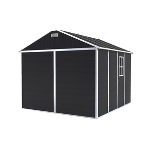 English Elm Campcraft 8x8 Ft Resin Storage Shed Thick Pp Panels Lockable Door Uv Resistant Outdoor W1598S00024