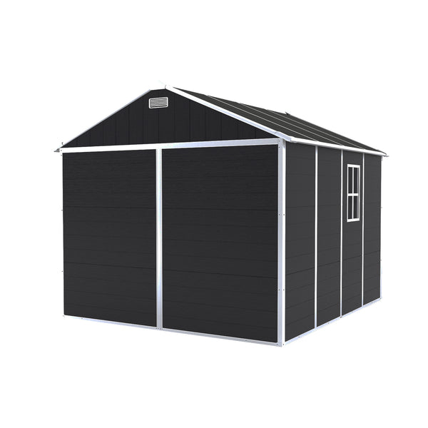 English Elm Campcraft 8x8 Ft Resin Storage Shed Thick Pp Panels Lockable Door Uv Resistant Outdoor W1598S00024