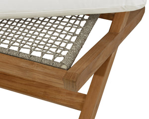Sunpan Bari Outdoor Stool - Stylish Teak & Aluminum Design for Modern Patios and Relaxing Spaces Natural / Stinson White