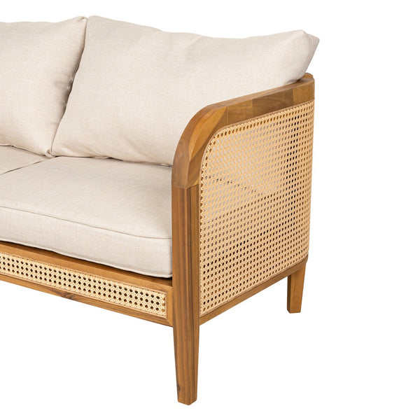 English Elm Kirkby Acacia Wood Rattan 3 Piece Outdoor Chat Set with Cushioned Club Chairs KIRKBY 3PCS CHAT SET