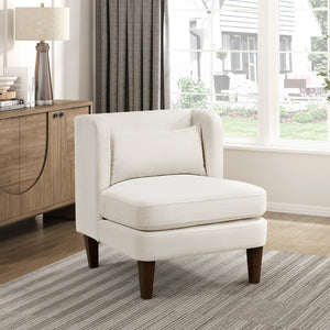 English Elm Modern Corduroy Accent Chair with Lumbar Pillow, Upholstered Seat, Stylish Living Room Centerpiece Beige 42 L x 28.5 W x 13.5 H B011P287470