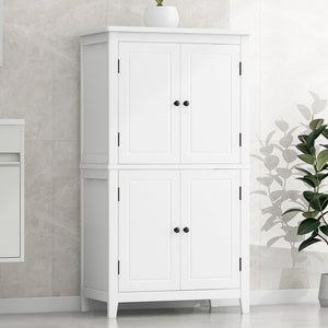 English Elm Elegant Bathroom Floor Storage Cabinet with 4 Doors, Adjustable Shelves, Anti-Tip Design, 28"L x 15"W White N725P188461K