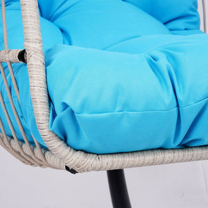 English Elm Outdoor Oversized Wicker Egg Chair With Stand - Cozy Indoor & Outdoor Swing For Relaxation & Style W2500P256912-GIGA