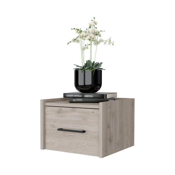 English Elm Elfrida Floating Nightstand Wall-Mounted with Single Drawer and Spacious Top Shelf, Multiple Finishes B128P148914