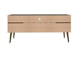 English Elm Bradley 63" Black Mid-Century Modern Tv Stand With Ample Storage, Cable Management & Stylish Design B365P398402