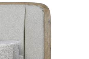 English Elm Queen Channel Tufted Upholstered Bed Knotty Pine Wood Frame Transitional Bedroom B2699S00109