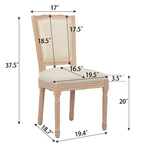 English Elm Hengming Beige Upholstered Dining Chairs Set Of 2 – Elegant, Durable, Scandinavian Style Seating W212P171565