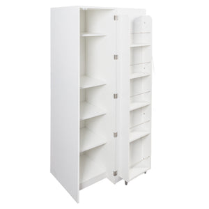English Elm Kitchen Pantry Cabinet Freestanding Melamine Storage with Shelves for Dining Room White W331P435940