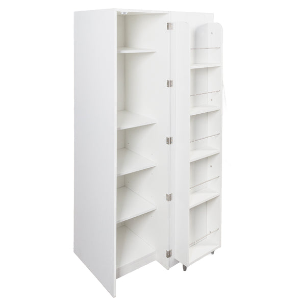 English Elm Kitchen Pantry Cabinet Freestanding Melamine Storage with Shelves for Dining Room White W331P435940