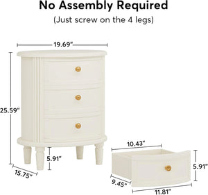 English Elm C-shaped Solid Wood Side Table Two Tier Sofa Arm Nightstand for Bedroom Living Room T3971P460734
