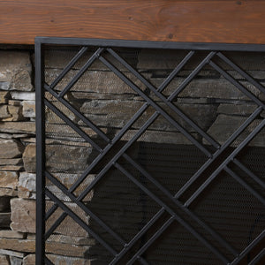 English Elm Christopher Knight Home® - FIRE Iron Fireplace Screen with Durable Mesh Guard and Stable Frame for Safety and Classic Hearth Appeal Black 61129.00BLK