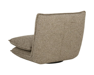 Sunpan COLSON Swivel Armless Chair in Luxurious Torched Meringue Fabric – Modern Comfort for Any Space 112769