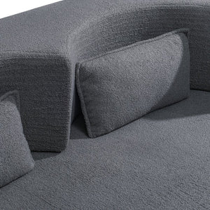 English Elm Folding Floor Futon Sofa Sleeper in Plush Teddy Velvet for Studio or Guest Rooms Light Grey W3739P368634