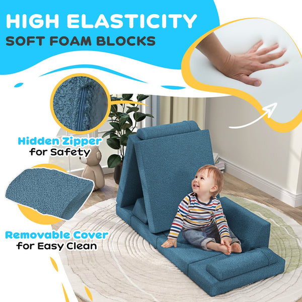 English Elm Qaba 12 Piece Modular Foam Toddler Play Sofa Set for Creative Playroom Fun W2225P249708