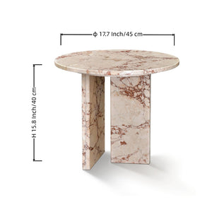 English Elm Pink Natural Marble Coffee Table - Elegant Compact Accent Table For Living Rooms & Lounges, 17.7" W1696P314928-GIGA