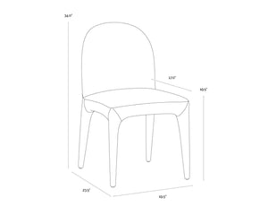 Sunpan TAMINA Dining Chair - Ergonomic Ivanhoe Mineral Faux Leather, Sculptural Design for Modern Spaces 112294