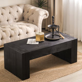 English Elm Living Room Wood Table, Versatile Table ,Black Wood Coffee Table,Modern Black Solid Wood Coffee Table