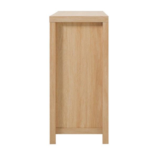 58" 4-Door Sideboard w/ Arched Rattan Panels Coastal Oak SAHD5DCO Walker Edison