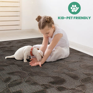 English Elm Step Collection Geometric High-low Pile Polypropylene Rug for Modern Bohemian Spaces B189P448796