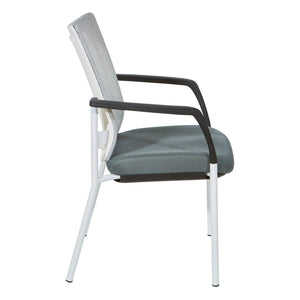 OSP Home Furnishings Progrid® Mesh Back Visitor Chair with Lumbar Support and Padded Seat for Office Grey 8810W-2M