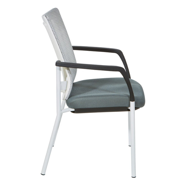 OSP Home Furnishings Progrid® Mesh Back Visitor Chair with Lumbar Support and Padded Seat for Office Grey 8810W-2M