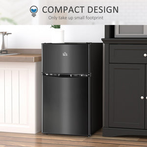 English Elm Homcom 3.2 Cu Ft Double Door Mini Fridge with Freezer for Dorm or Home Office W2225P173903