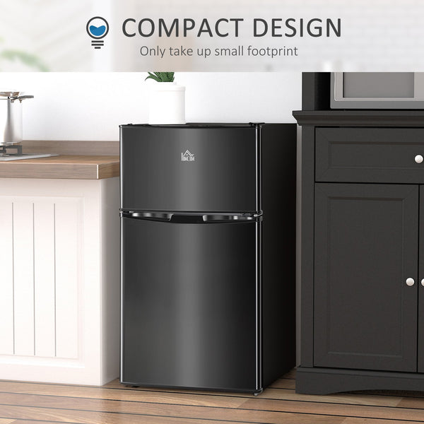 English Elm Homcom 3.2 Cu Ft Double Door Mini Fridge with Freezer for Dorm or Home Office W2225P173903