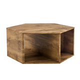 English Elm Hexagonal Mdf Coffee Table, Characteristic Pattern Stickers, Multi-Hole Design To Give More Storage Space, Simple and Convenient Design Makes It Suitable For All Kinds Of Style Scenes.