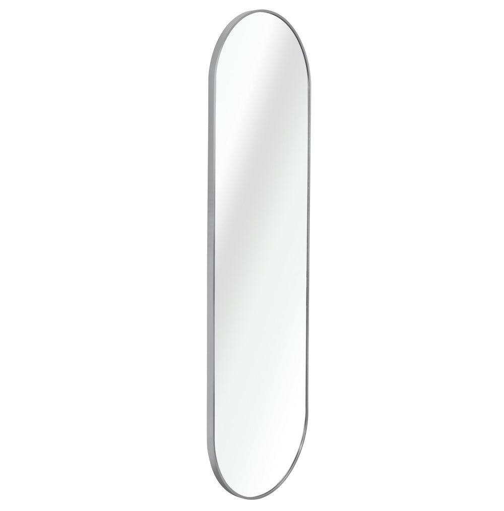 English Elm Silver 63 x 20in Pill Shaped Full-Length Mirror – 4mm HD Shatterproof Glass, Aluminum Frame, Easy Install W2203P230583