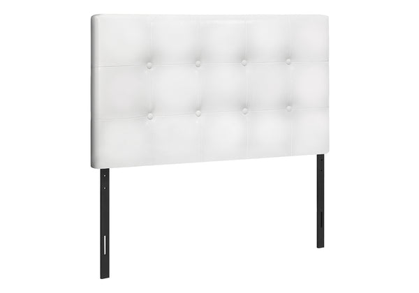 English Elm Bed, Transitional Twin Headboard In White Faux Leather - Elegant Button-Tufted Design For Bedrooms B2710P219553