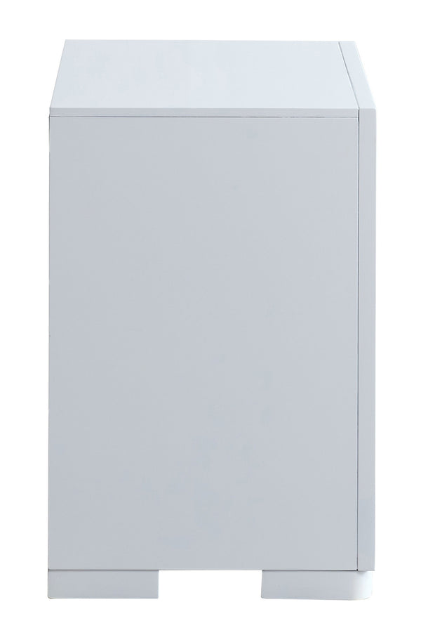 English Elm Milan Contemporary Wood Nightstand with Built in Led Lighting and Wave Sensor Control White B078P497947