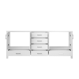 English Elm White Double Bath Vanity - 80" W X 22" D, Elegant Storage Solution With Soft-Close Drawers & Cabinets B2731P258931-GIGA