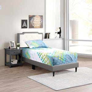 English Elm Stylish Tufted Headboard Queen Bed with Adjustable Height, Sturdy Slats & One-Box Easy Delivery LIGHT GREY 5.5 L x 22.5 W x 45 H B078112137