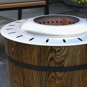 English Elm Outsunny Barrel Wood Burning Fire Pit Low Smoke Secondary Combustion Backyard Patio Portable Brown W2225P174288