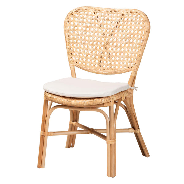 English Elm Modern Woven Rattan Dining Chair with Sculptural Back for Bohemian Coastal Spaces B2750P470034
